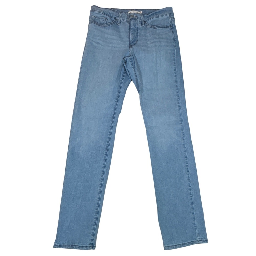 Levis 314 Shaping Straight Jeans Womens 29 Light Wash Blue Denim Mid Rise 314-11